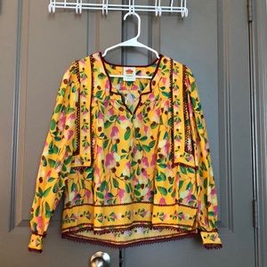 Anthropologie FARM Rio Top Long Sleeve Size S